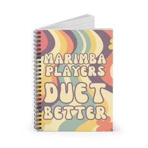 Groovy Percussion Teacher Gift, Marimba Player Gift, Retro Hippie Cool, Percussion Student Gift, Percussionist Spiral Notebook - Ruled Line