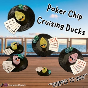 Poker Chip Cruising Ducks - Lucky Ducks, Jeep Ducks, Hiding Ducks, Carnival/Royal Caribbean Ducks, Casino Ducks, Poker Table*Shipped to You*