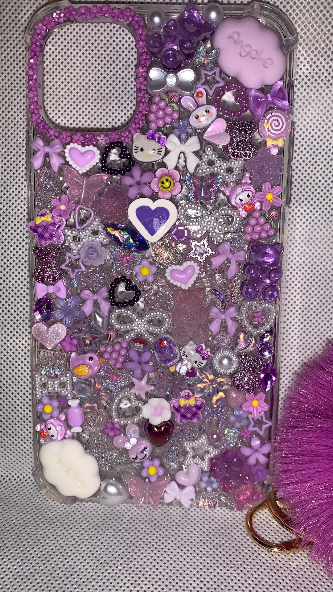 iPhone・スマホケース Society6 Pebbles by Leah Reena Goren Purple Raine iPhone Junk Phone Case - Etsy