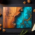 Personalized Glass Cutting Board | Welcome Home Gift, Custom Family Name & Est. Date, Housewarming, Walnut Resin Design, Realtor Closing
