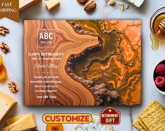 Personalized Retirement Cutting Board Gift, 25 Years of Service Work Anniversary Charcuterie Board, Employee Recognition Appreciation Plaque