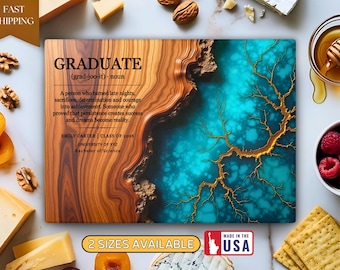 Placa de regalo de graduación personalizada, tablero con la definición de graduado, recuerdo de título universitario con nombre personalizado, regalo de graduación de maestría o doctorado universitario