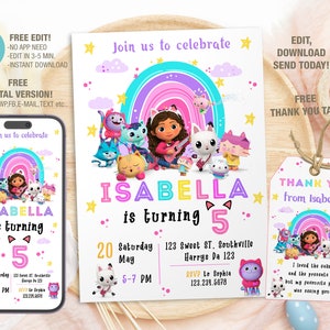 Gabby's Dollhouse Birthday Party Invitations - PimpYourWorld