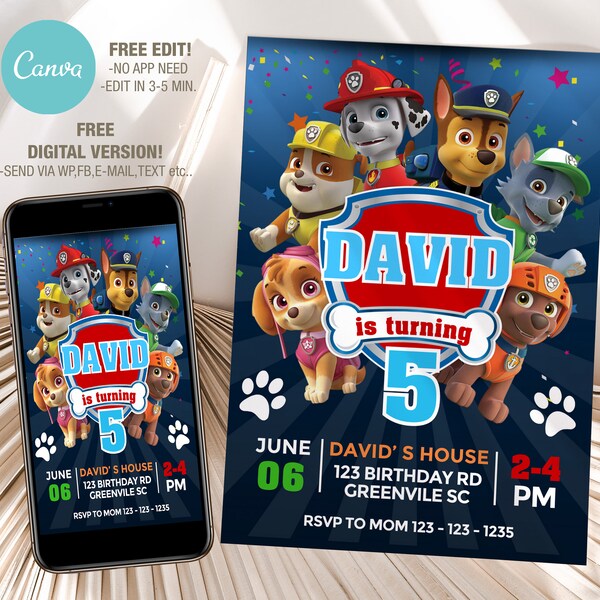 Paw Patrol Birthday - Etsy