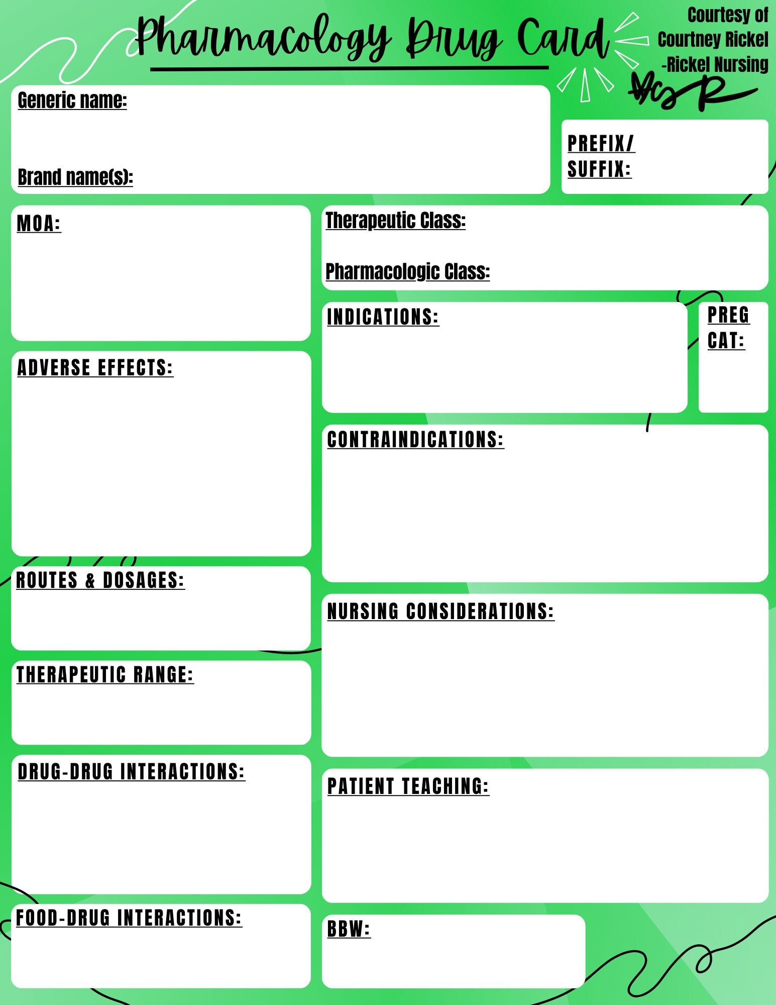 Image 4 for Medication Card Template
