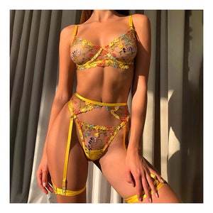 Floral Embroidery Lingerie -  Australia