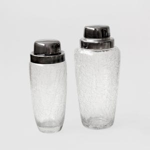 Art Deco Wmf Germany Cracked Glass Silver Plated Shakers