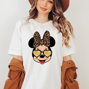 Leopard Minnie Mouse Shirt, Woman Disney Shirt, Minnie Safari Leopard Shirt, Girls Trip Minnie Ears Shirt, Disney Mom, Animal Kingdom Shirt