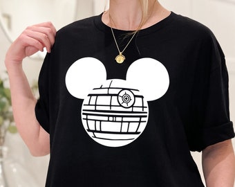 Mickey Death Star, Star Wars T-Shirt, Disney World Shirt, Star Wars Vintage Tee, Star Wars Gift, Disney Man Tee, Star Wars Tee, Gift For Her