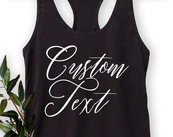 Custom Text Racerback Tank Top: Personalized Women's Design