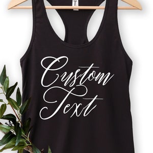 Custom Text Racerback Tank Top: Personalized Women&#39;s Design