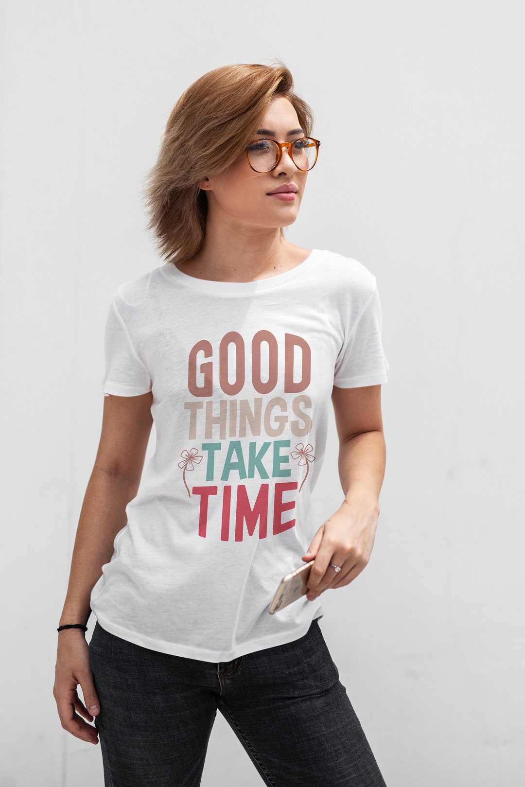 Details Short Sleeve T-Shirt Boxy Tee - Wording Good Time main image 1