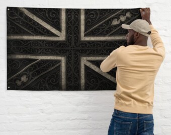 Cursed Crown – Gothic Union Jack Flag Print, Dark UK Wall Art