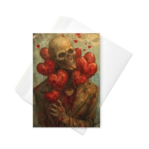 Gothic Zombie Love - Valentinstagskarte mit Herz