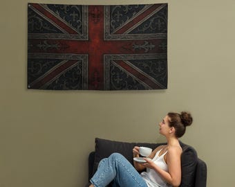 Dark Britannia – Gothic Union Jack Wall Art, Baroque UK Flag Print