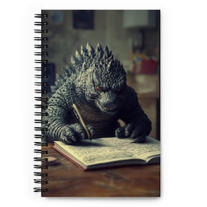 Kaiju Chronicles Gothic Spiral Notepad – Godzilla Writing Design, Monster Art Stationery, Fun Writing Notepad