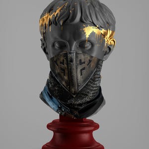Medieval Knight Face Gaiter - Gothic Silver Armor Mask, Cosplay Warrior Neck Cover, Renaissance Battle Lookcosplay