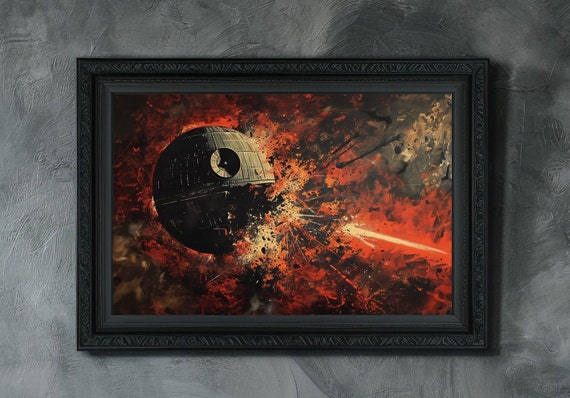 Death Star Explosion Art Print - Star Wars Inspired, Galactic Battle, Sci-Fi Decor, Museum-Quality Paper LIMITED EDITION