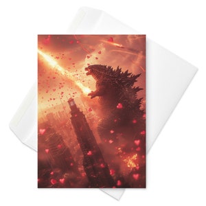 Godzilla's Heart City Rampage - Carte de Saint-Valentin fantaisiste