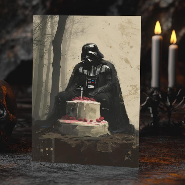 Galactic Blues: Darth Vader's Lonely Birthday | Funny, Unique Birthday Card, Star Wars, Humor, Party parody