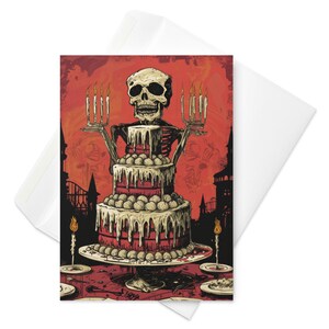 Bougeoir squelette - carte d'anniversaire originale, refroidisseur d'os excentrique, célébration aux chandelles