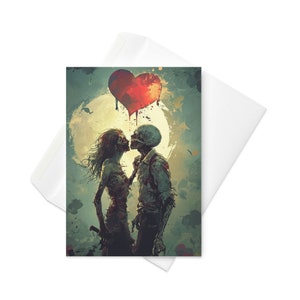Découverte d'un amour zombie - Carte originale de Saint-Valentin