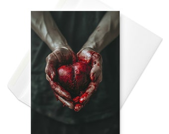 Dramatic Valentine's Card - Bold Hands with Heart, Unique Love Expression