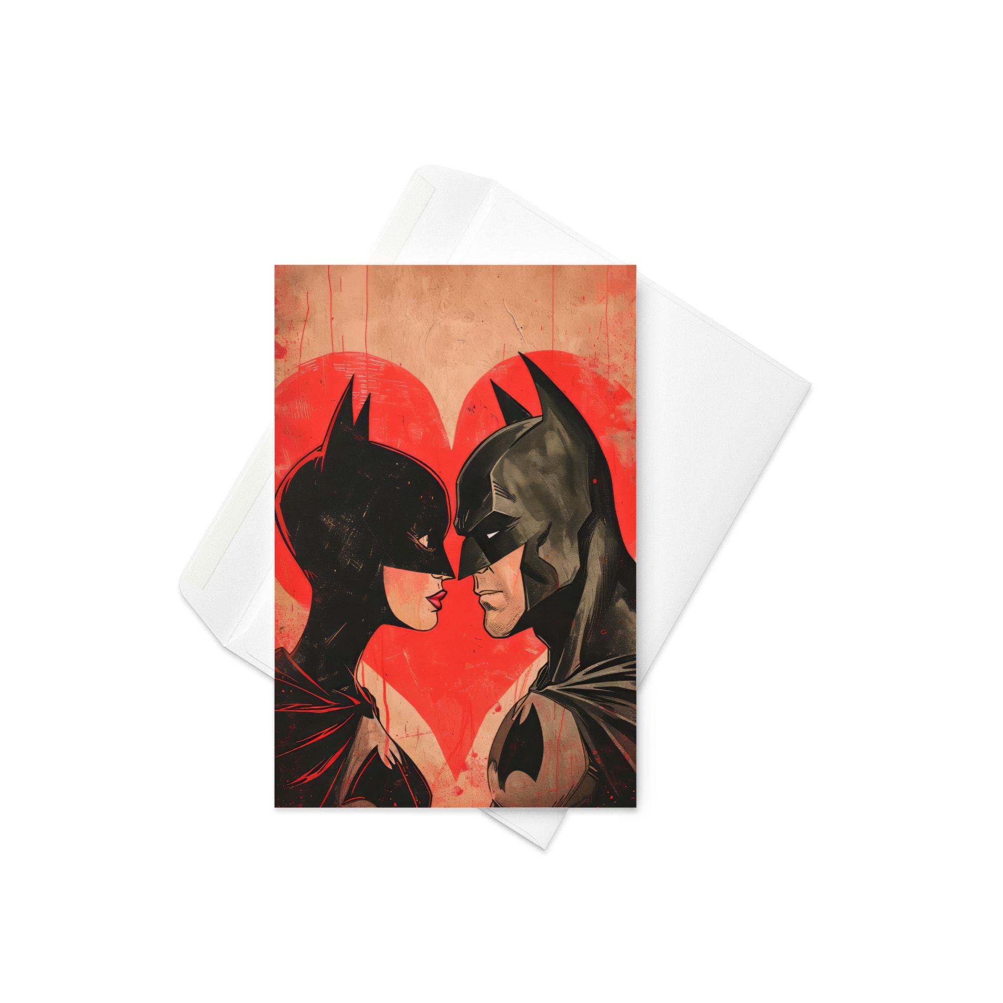Batman and Bat Lady Love Valentine's Card Heroic, Romantic, Designer ...
