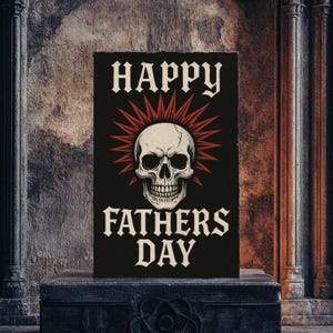 Metalhead Dad - Heavy Metal-vaderdagkaart, schedelgroet voor rocker-vaders, alternatieve gotische punk-cadeaukaart voor vaders