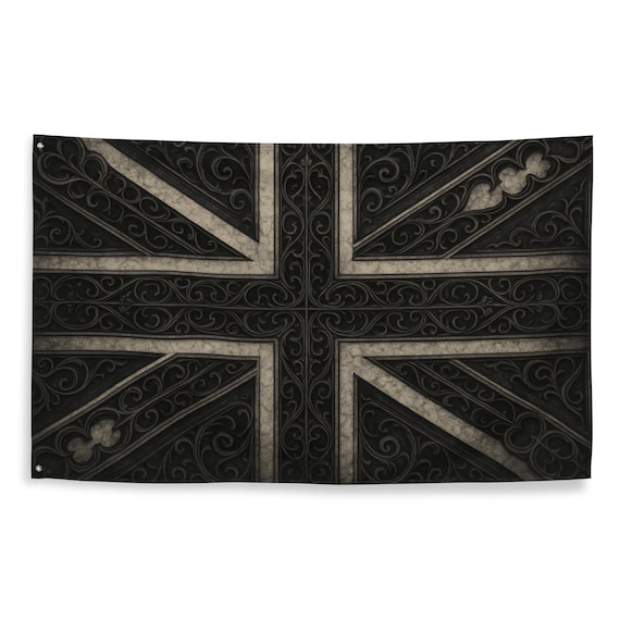 Cursed Crown – Gothic Union Jack Flag Print, Dark UK Wall Art