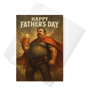 Ale-Father - Heldenhafte Vatertagskarte, Epische Bier-Dad-Begrüßung, Wikinger-Fantasy-Style-Karte für legendäre Väter
