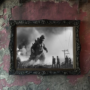 Godzilla Aftermath Art Print, King of Monsters Tribute, Kaiju Destruction Scene, Post-Battle Cityscape, Monster Movie Decor LIMITED EDITION