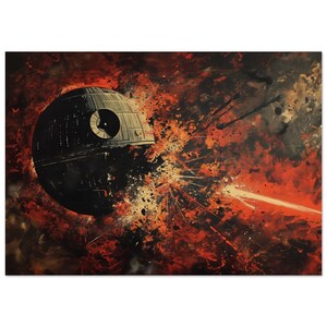 Death Star Explosion Art Print - Star Wars Inspired, Galactic Battle, Sci-Fi Decor, Museum-Quality Paper LIMITED EDITION image 3