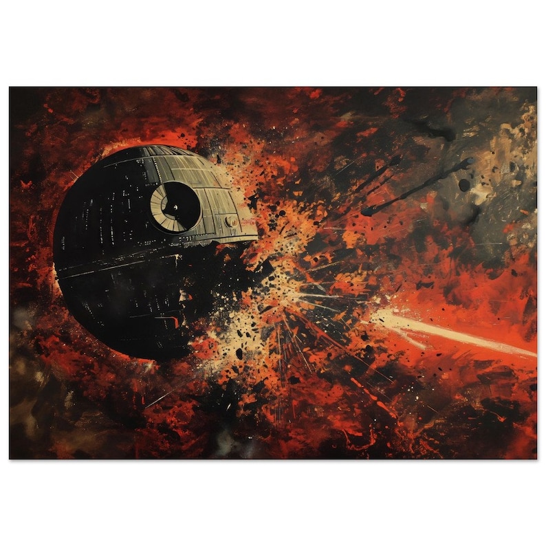 Death Star Explosion Art Print - Star Wars Inspired, Galactic Battle, Sci-Fi Decor, Museum-Quality Paper LIMITED EDITION image 3