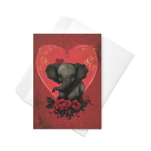 Baby Elefant großes Herz - entzückende Valentinstag Karte