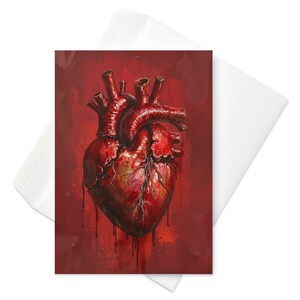 Künstlerische Liebes-Ausdruck-Valentinskarte - Gemaltes Blutiges Herz, Tiefe Leidenschaft