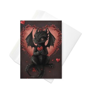 Gothic Drache Anhänger - wunderliche dunkle Valentinstag Karte