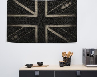 Cursed Crown – Gothic Union Jack Flag Print, Dark UK Wall Art