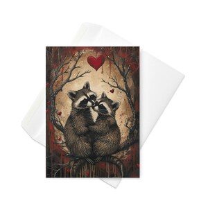 Raccoon Love Duo - Carte de Saint-Valentin ludique Woodland