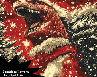 【新品未開封】トイグラフ　怪獣クリスマスシリーズ　ゴジラ お祝いの怪獣 - ゴジラのクリスマスシームレスパターン、モンスター