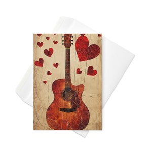 Carte de Saint-Valentin Love's Melody - Guitar Art & Hearts