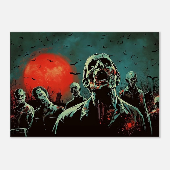 Dawn of the Dead Art Print, Zombie Apocalypse Tribute, Horror