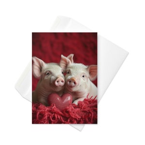 Piggy Love Amidst Hearts - Süße Valentinstagskarte
