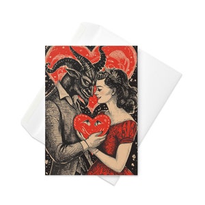 Satan und seine Braut Valentinstag Karte - dunkel romantisch, einzigartiges Design