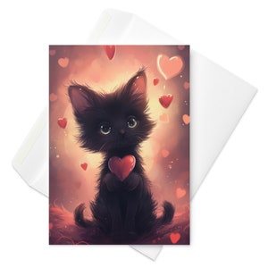 Carte Saint-Valentin remplie de moustaches - Charmant chaton
