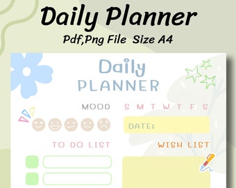 daily planner printable, one day planner