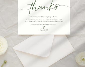 Editable Thank You Card Template | DIY Canva Design | Minimalist Business Insert | Digital Download PDF