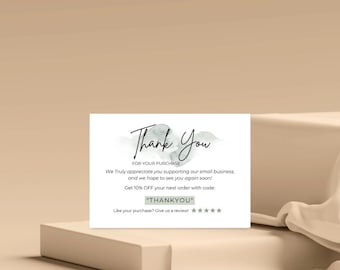 Editable Thank You Card Template | DIY Canva Design | Minimalist Business Insert | Digital Download PDF