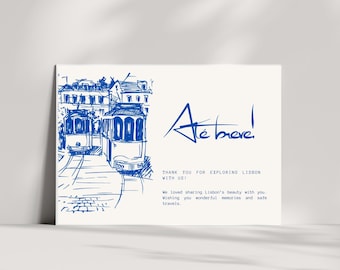 Editable Tour Guide Thank You Card | Lisbon Travel Souvenir (Digital Download)