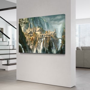 New Rivendell Painting Print Lord of The Rings LOTR Framed Canvas Wall Art  Print